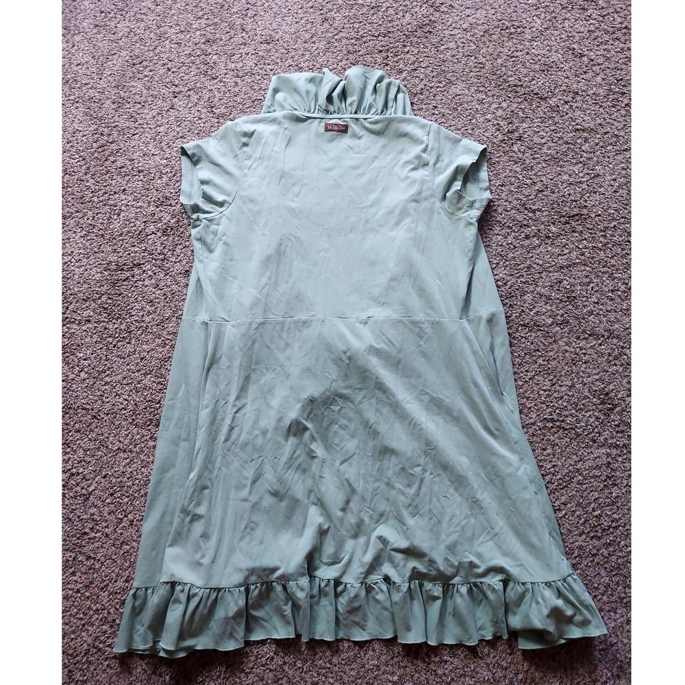 Matilda Jane Cardigan Womens L Green Ruffle Front Tie Short Sleeve Jersey Wrap - Picture 2 of 6